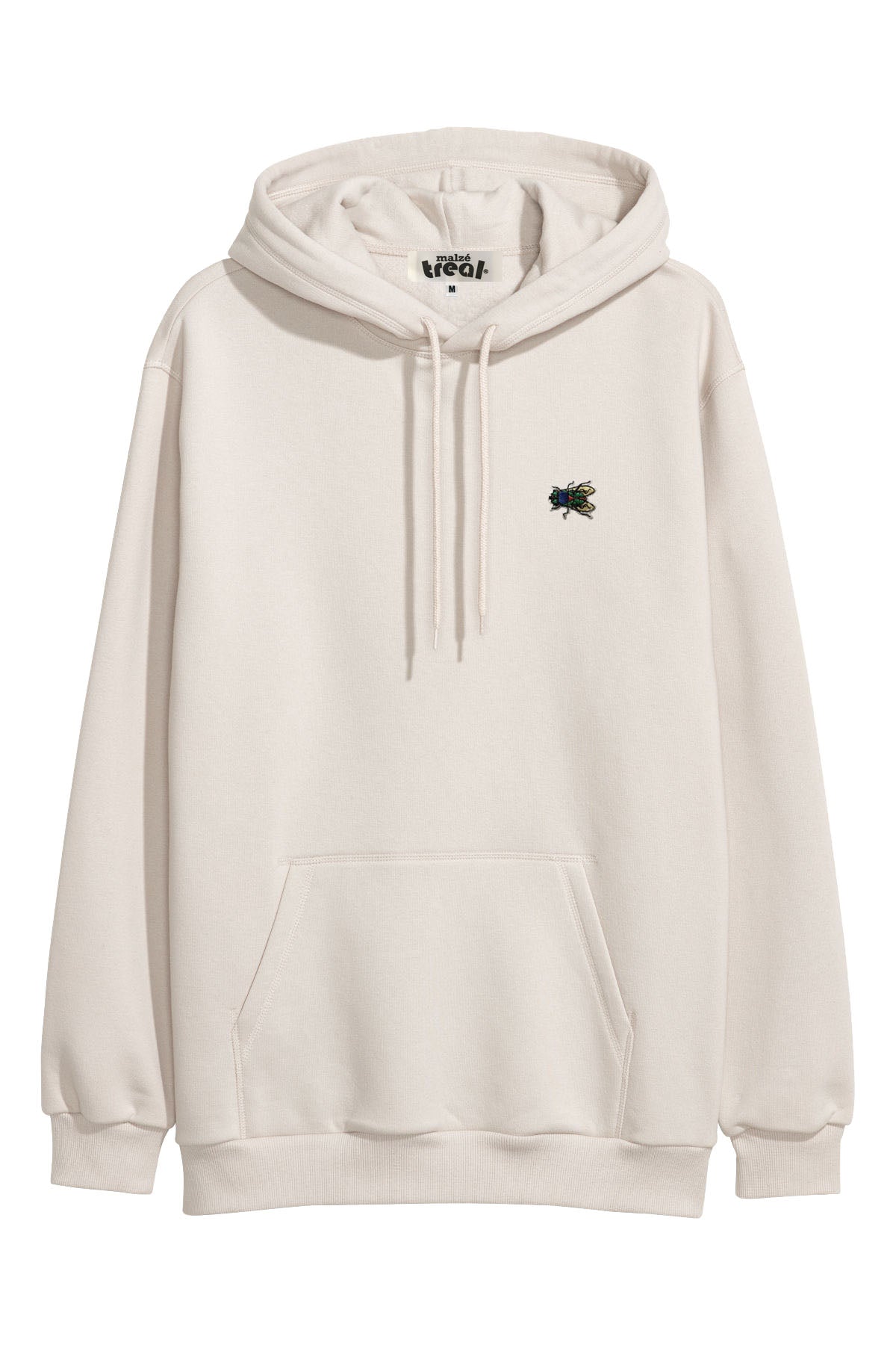 Malzé Treal Embroidered Pullover Hoodie Cream